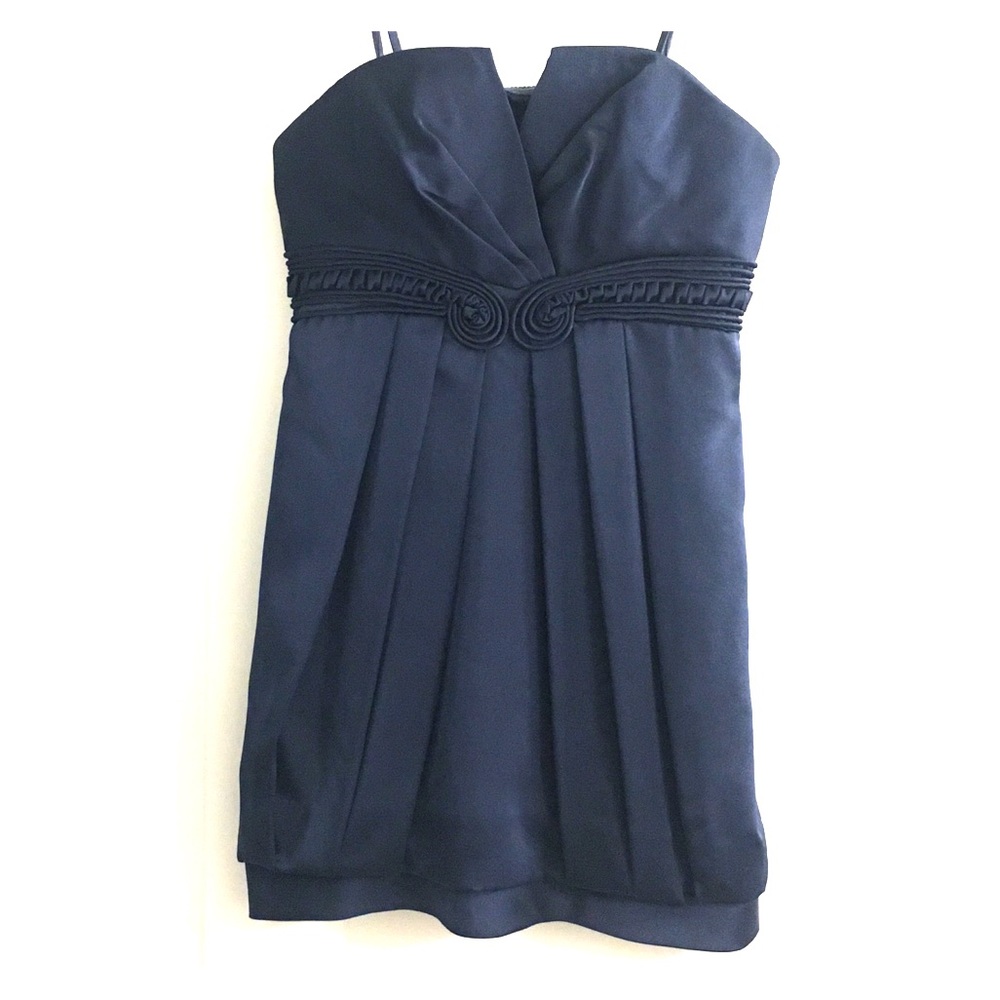 BCBG short silk navy dress 4P